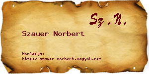 Szauer Norbert névjegykártya