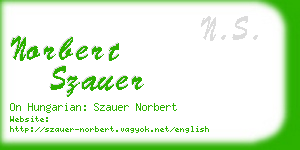 norbert szauer business card